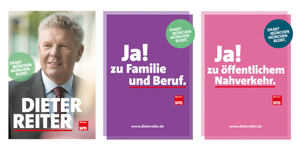 Wahlplakate von Spizenkandidat der SPD: Dieter Reiter